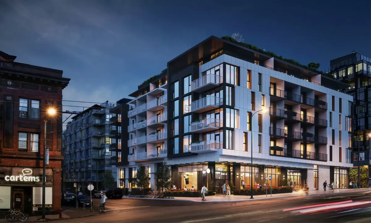 M/6 Main & Sixth rendering — 6-storey mixed-use building by Jim Pattison Developments in Mount Pleasant