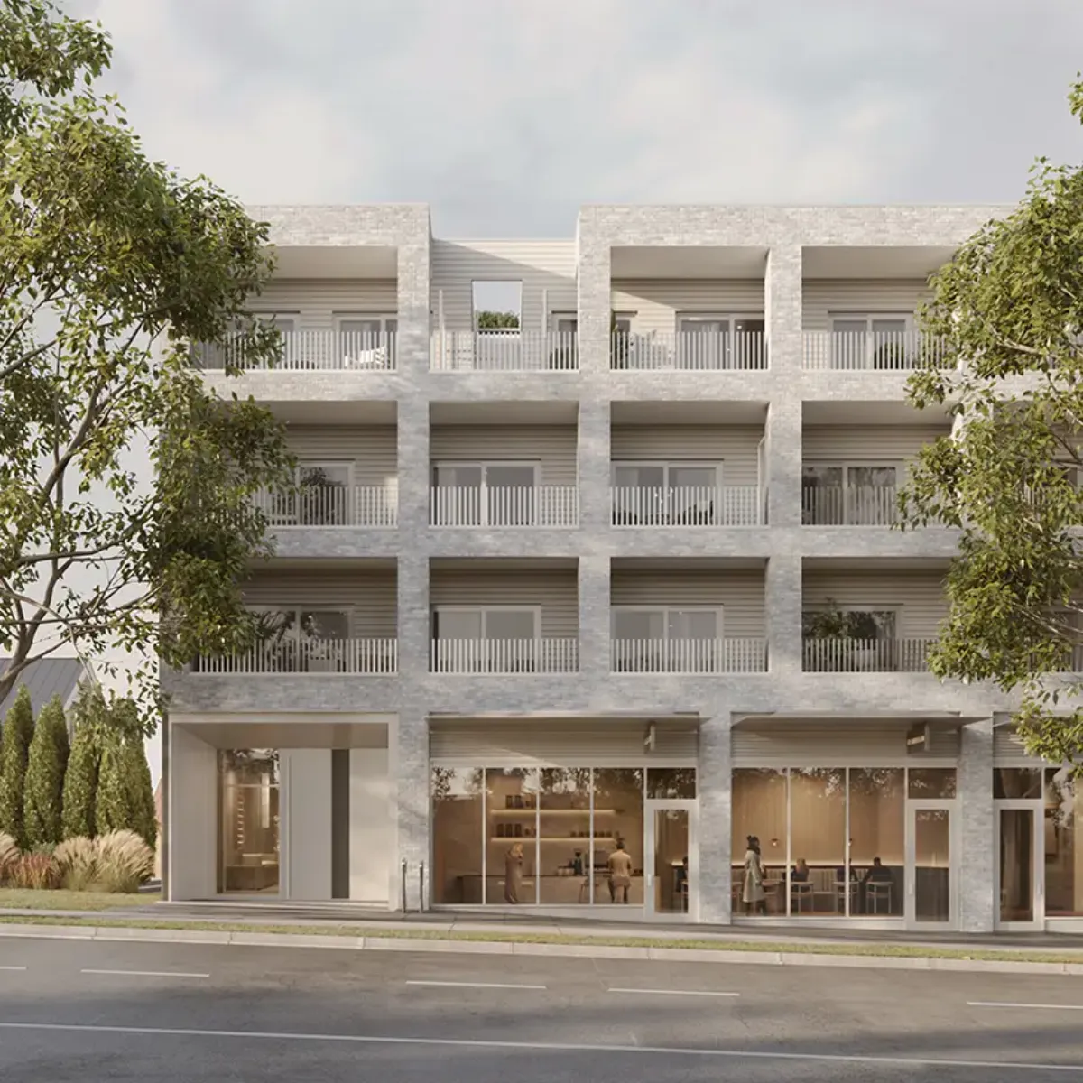 Naimo rendering — 4-storey mixed-use building by Hudson Projects in Grandview-Woodland, Vancouver