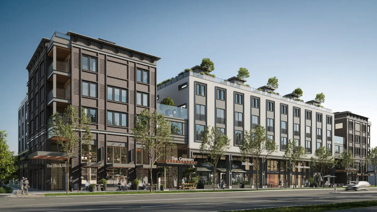 Woodland Block rendering — 5-storey mixed-use building by First Track Development in Grandview-Woodland